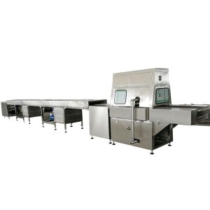 Precision Bottom Coating Chocolate Enrober Machine with 10m Cooling Tunnel and