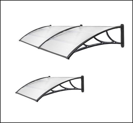 80x240cm Polycarbonate Canopy Window Awning Canopy Window Sun Shade Patio Cover