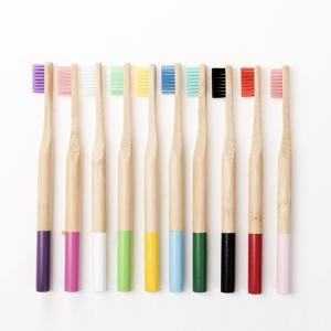 Cheap Round Charcoal Bamboo Handle Toothbrush Stick Spray Paint Silk Screen Logo for sale