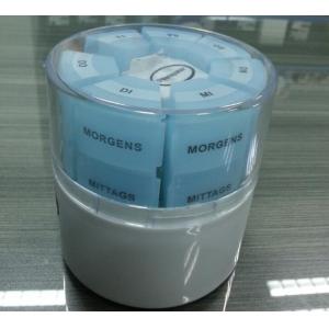 Premium clear plastic weekly pill holder one grid each day with pill splitter,