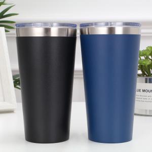 China 16 Oz Double Walled Insulated Stainless Steel Tumbler Set. Travel Mug Hot & Cold Drinks. Coffee Water And More on sale