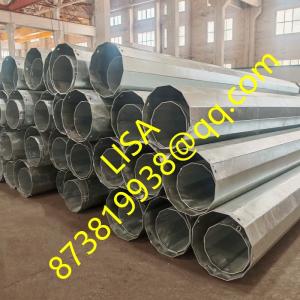 China 69KV 50FT Dodecagonal 1200KGF Hot Dip Galvanized Power Transmission Steel Poles on sale