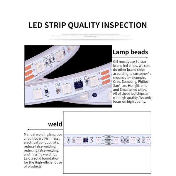 11.5W RGBWCopper White SMD 5050 LED Strip Light 290-310lm with doulbe PCB