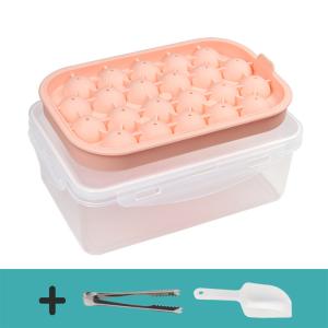 Ice Cube Tray 2 Pack Flexible Silicone 22 Ice Balls Maker With Lid BPA Free