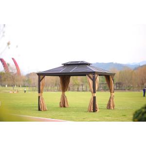 China Rust Proof Polycarbonate Double Roof Gazebo With Steel Frame on sale
