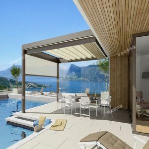 Easy Installation Heavy-Duty Aluminum Frame Pergola -Retractable Sun Block