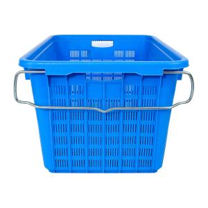 China Foldable Fruit Vegetable Turnover Crate with Customized Color and Mesh Plastic Basket on sale