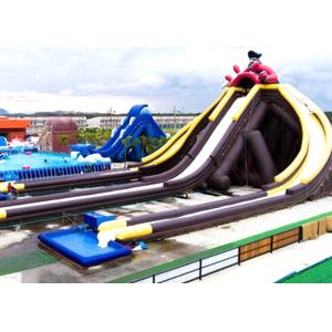 Cartoon Theme Giant Inflatable Slide With Three Lanes Silk - Screen Printing