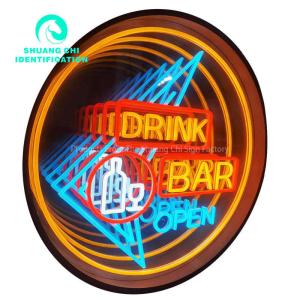 Affordable LED Neon Mirror Wall Art with Playful Touch and Other Light Source