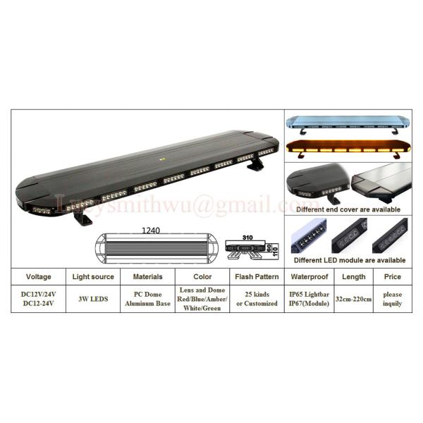 Quality Amber DC12V 48'' Length 3W Led Full Length Low-Profile Lightbars, LYSBROER m flash,BARRA DE LUCE ST9600 wholesale
