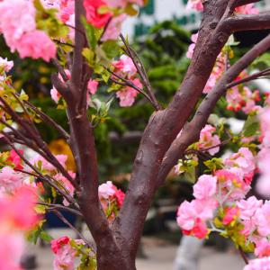 250cm Plastic Artificial Cherry Blossom Tree Decoration Plant For Reception
