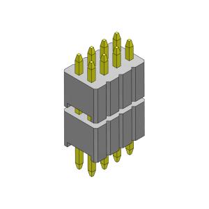 Pin Header Connector 1.27mm Serise Dual Row Stack Straight Type 2*2PIN To 2