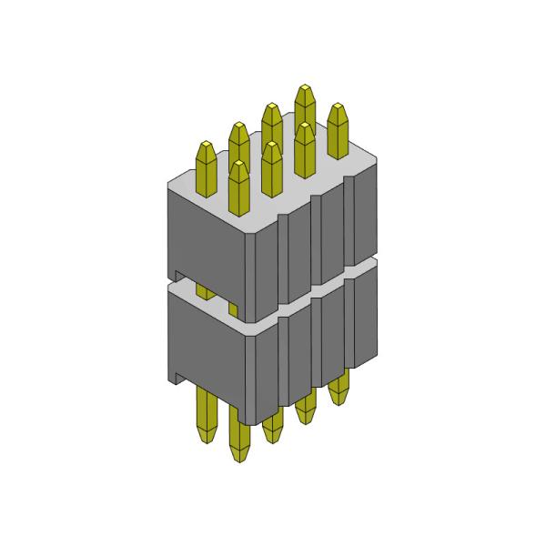 Pin Header Connector 1.27mm Serise Dual Row Stack Straight Type 2*2PIN To 2