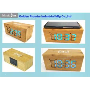 FCC Bamboo Electronics Alarm Clock Phone Charger 17*8*9cm