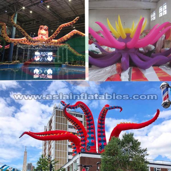 Purple PVC Material Giant Inflatable Octopus For Ocean Show Advertising Decoration