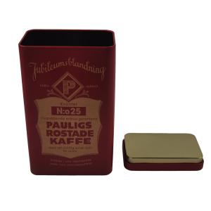 Bespoke Rectangular Empty Tin Coffee Box With Inner Lid Coffee Tin Cans