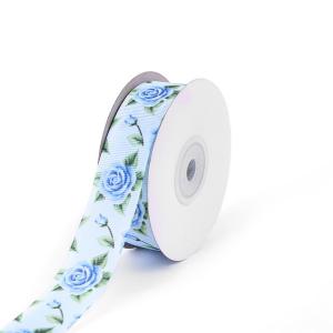 Floral ribbon roll polyester ribbon customized flower printing grosgrain ribbon