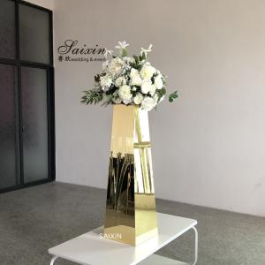 ZT-566 New design wedding centerpiece gold mirror pillar for flower arrangement