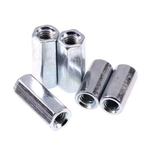 Cheap M6 Standard DIN6334 Class 4 Zinc Plated Hex Coupling Nut Join Two Threaded Rods for sale