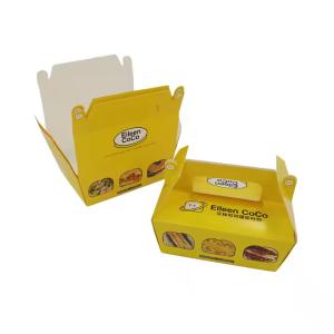 Customized Fast Food Takeaway Packaging Box for Hamburger and French Fries