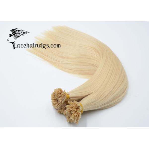 Quality Nail Tip Fusion Russian Remy Hair Extensions Golden Blonde 613 Color No Tangle wholesale
