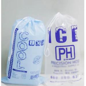 China Poly Disposable Ice Cube Plastic Bags Drawstring Gravure Printing on sale