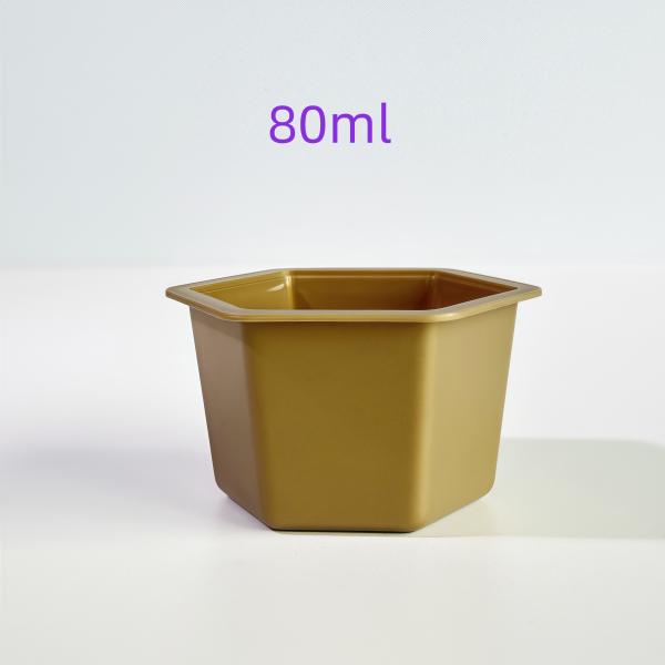 80ml Hexagon PP Disposable Cup with Aluminum Foil Lid
