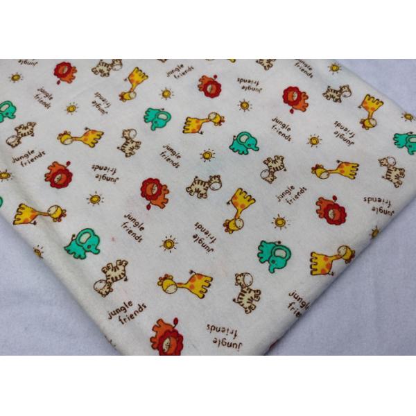 White 100% Cotton Flannel Fabric Print For Bedding And Cover