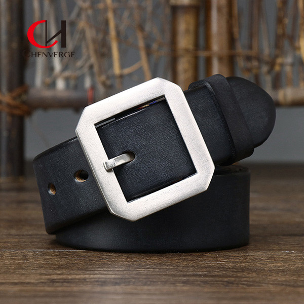 Quality 120cm Length Genuine Leather Belt With Smooth Strap Solid Pattern wholesale