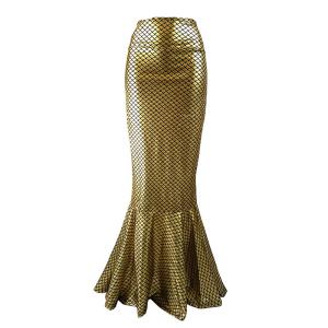 Holographic Mermaid Tail Skirt Costume Elastic Waistband With Side Zipper