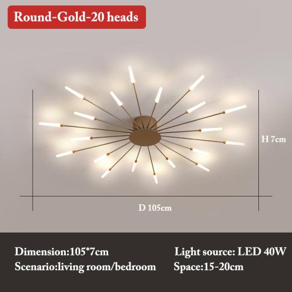 Nordic fireworks ceiling lamp bedroom living room LED black ceiling lights