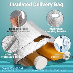 Insulated Foil Bag 8 X 8 X 8 Inch. Pack Insulated Shipping Bags For Food Handles