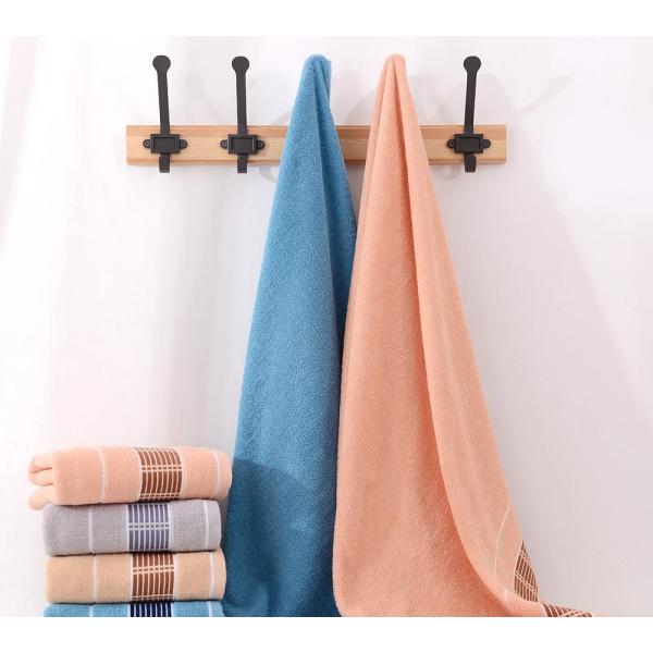 Revolutionize Your Bath Experience with Our 70*140cm Bath Towel in Solid Color Stripes