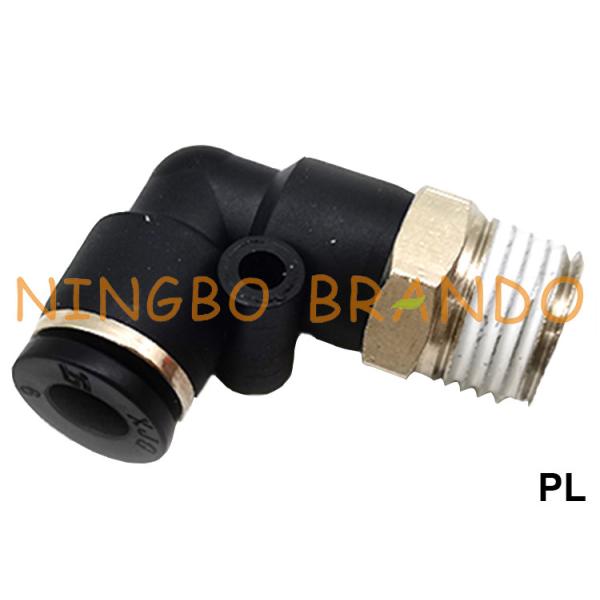 Quality PL Male Elbow Union 90 Degree Plastic Push On Pneumatic Hose Fitting 1/8" 1/4" 3/8" 1/2" wholesale