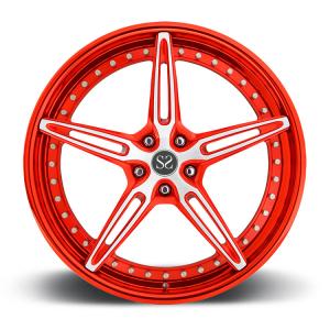 Customized Red 3 Piece Forged Wheels For Ferrari 22" Alloy Car Rims