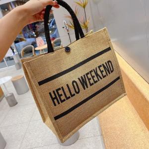 New Style Jute Nylon Briefcase Document Bag Letter Cloth Bag Large Capacity