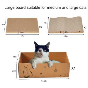 Cat Scratcher Cardboard Scratch Pad Box for Indoor Cats,5pcs Scratching Board