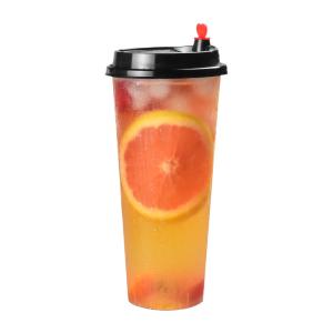 Custom Take Away Disposable Coffee Cups 700ml Plastic Juice Cup