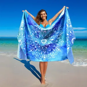 Cheap Summer Quick Dry Custom Sublimation Printed Suede Microfiber Recycled Sand Free Beach Towel With Logo for sale