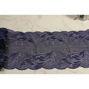China Navy Blue Lingerie Lace Trim 8.85in Width For Multiapplication on sale