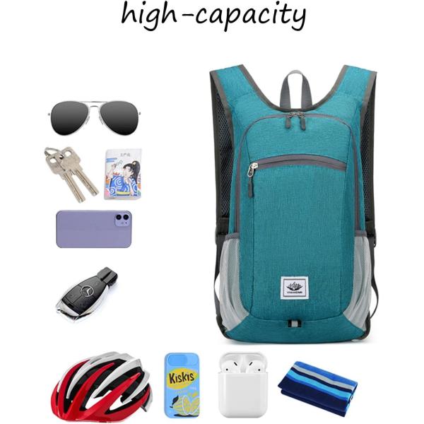 15L Hiking Backpack Ultralight Lightweight Packable Hiking Backpacks Water Resistant Folding Daypack for Travel (Grey)