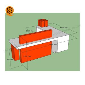 Easily Repairable Solid Surface Reception Desk 2m-5m With White And Red