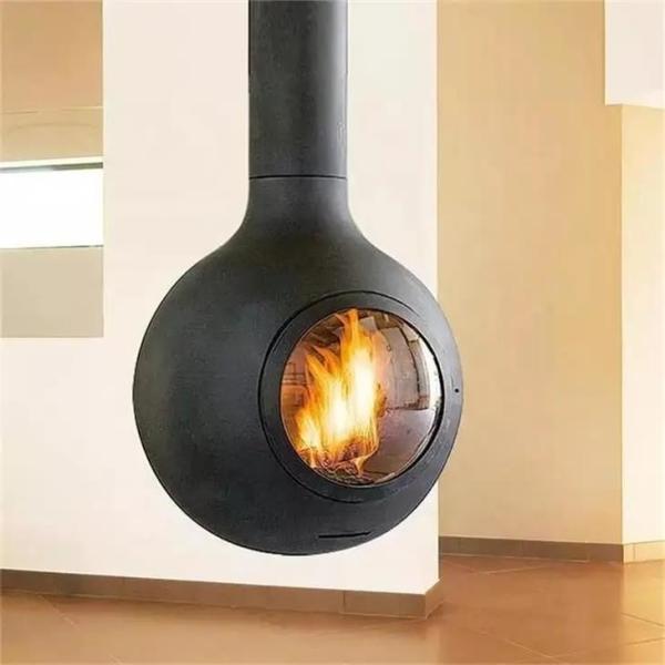 Quality Customized Indoor Wood Burning Stove Decorative Hanging Suspended Fireplace wholesale