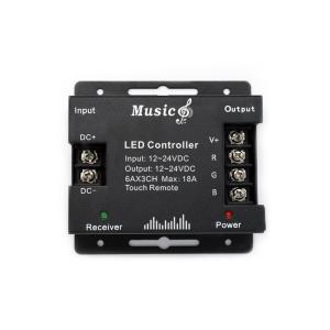 Wireless RF Remote LED Controller , RGB LED Music Controller 18A For 5050 Light