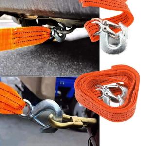 4M 5 Tons Steel Wire Tow Cable Tow Strap Towing Rope with Hooks for Heavy Duty