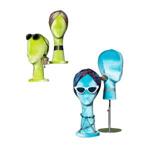 Multi Color Adjustable Hight Styrofoam Mannequin Head Foam Hat Head Pieces Scarf