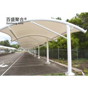 China Fire Resistant Powder Coated Membrane Structure Roof Car Sun Shade Carport on sale
