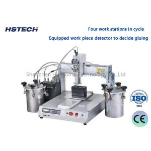 Four Work Stations In Cycle Equipped Work Piece Detector LED Bulb Glue Dispenser