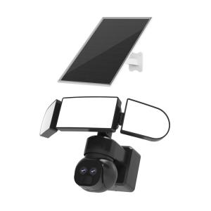 2K Solar Floodlight Camera 8W 4G Dual Lens IP65 Night Vision Solar IP Camera