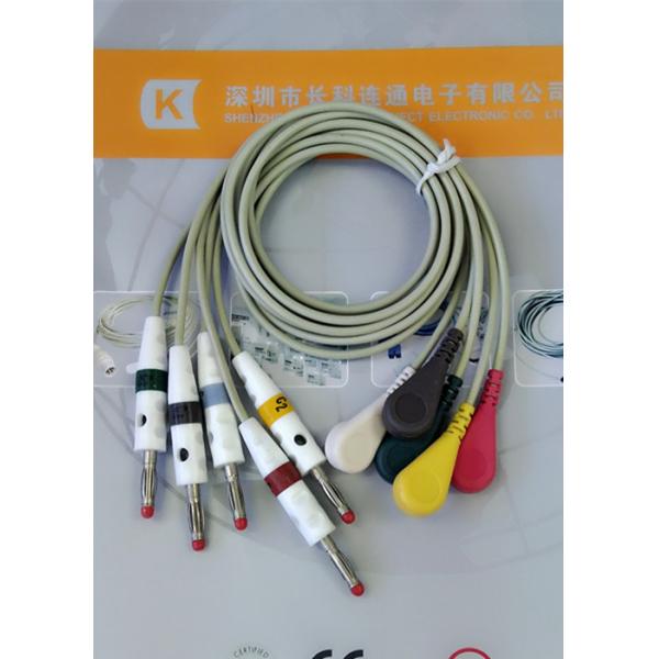 One Piece EKG Cable Banana Plug EKG Cable To Snap Type 2 Years Validity